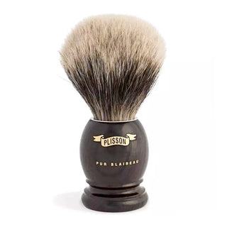 Plisson European White Pure Badger Shaving Brush, Ebony Wood Handle, Size 12 Badger Bristles Shaving Brush Plisson - Joris 