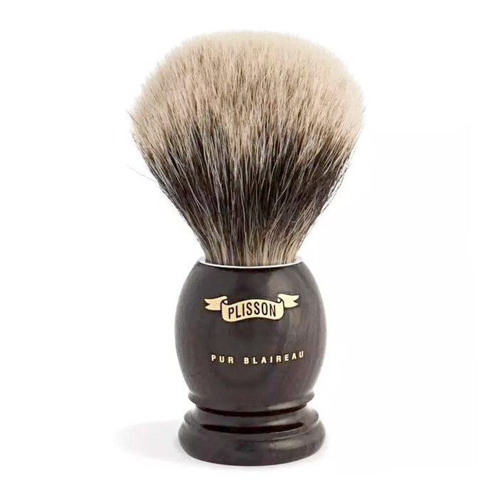 Plisson European White Pure Badger Shaving Brush, Ebony Wood Handle, Size 12 Badger Bristles Shaving Brush Plisson - Joris 