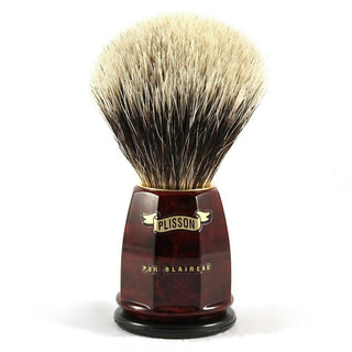 Plisson European White Badger Shaving Brush, Size 12 Badger Bristles Shaving Brush Plisson - Joris 