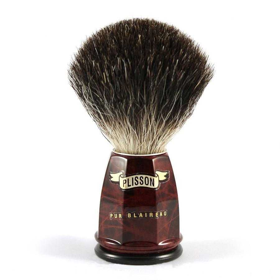 Plisson Pure Black Badger Shaving Brush, Size 10 Badger Bristles Shaving Brush Plisson - Joris 