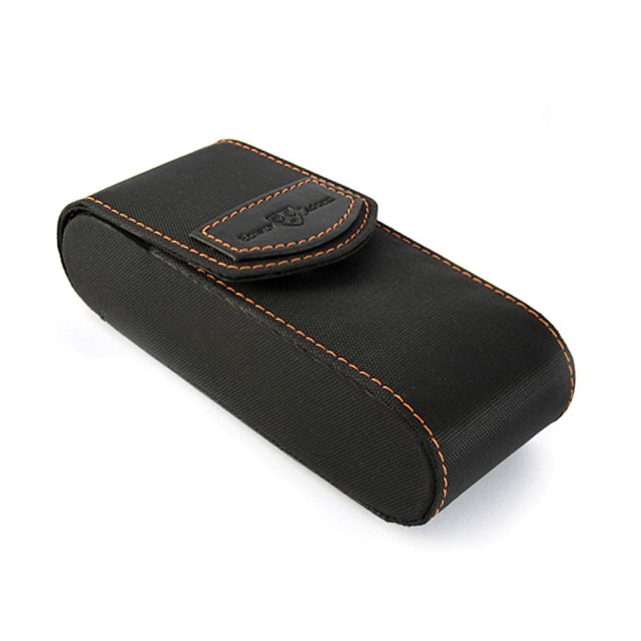 Edwin Jagger Travel Case for Double Edge Safety Razor Razor Case Edwin Jagger Black with Orange Stitching 