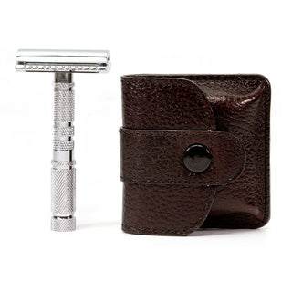 Parker A1R Travel Double-Edge Safety Razor & Leather Case Double Edge Safety Razor Parker Razors 