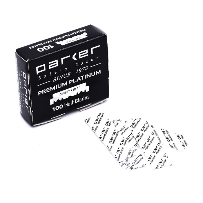 100 Parker Premium Platinum Half Blades Razor Blades Parker Razors 