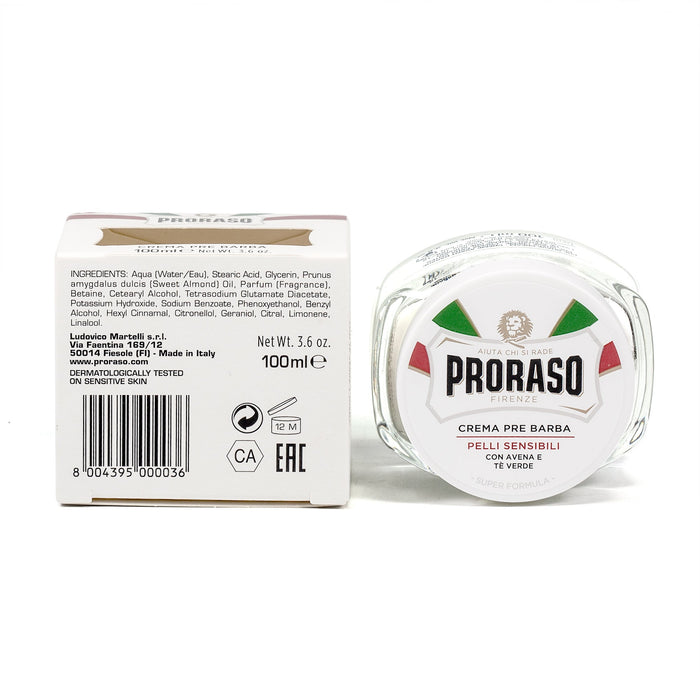 Proraso White Anti-Irritation Pre-Post Shaving Cream for Sensitive Skin Aftershave Remedies Proraso 