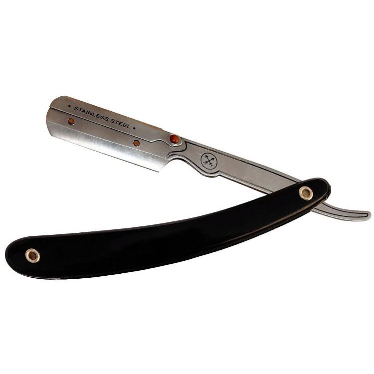 Parker Shavette Barber Straight Razor with Black or White Scales Straight Razor Parker Razors Ebony 