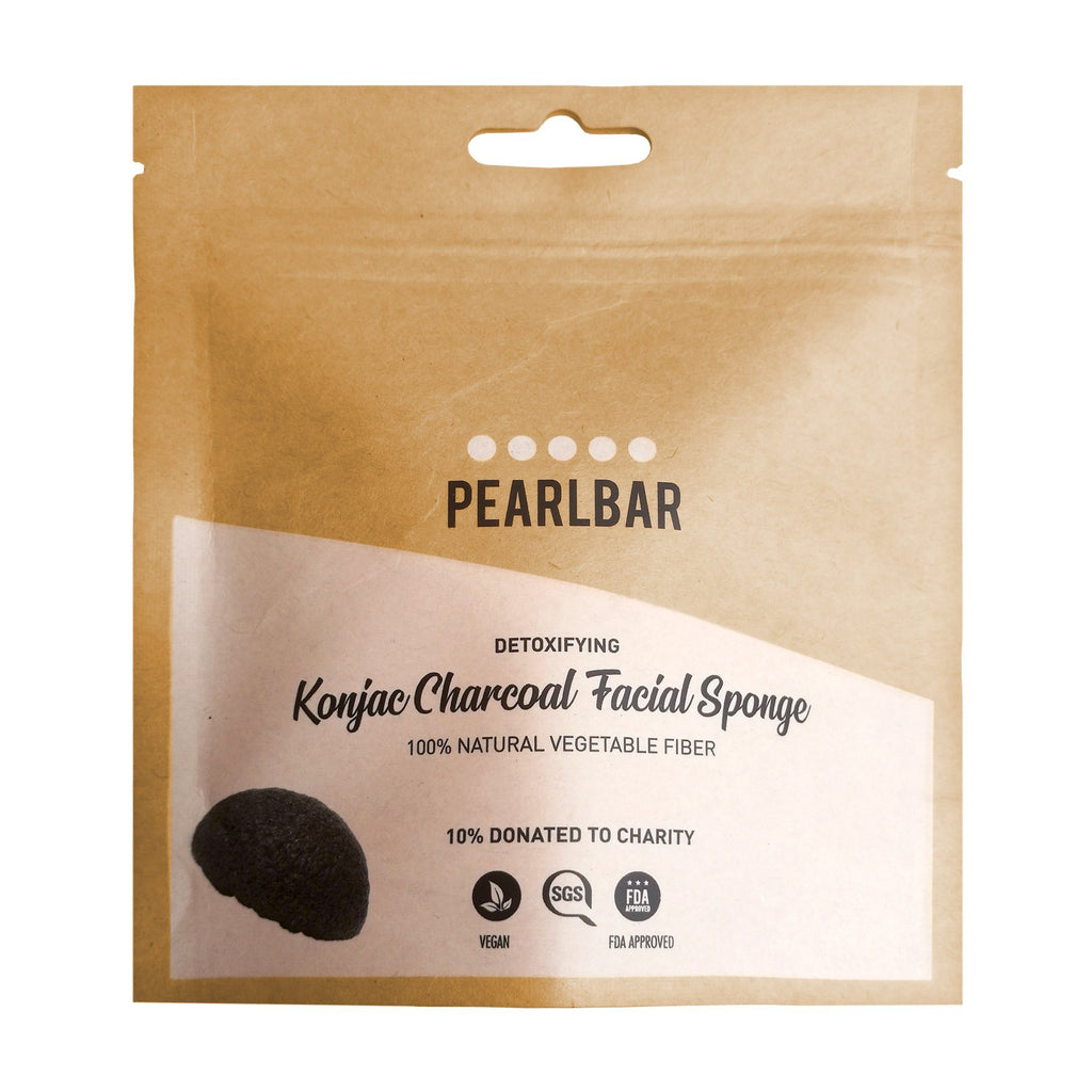 PearlBar Konjac Charcoal Facial Sponge Exfoliating Sponge PearlBar 