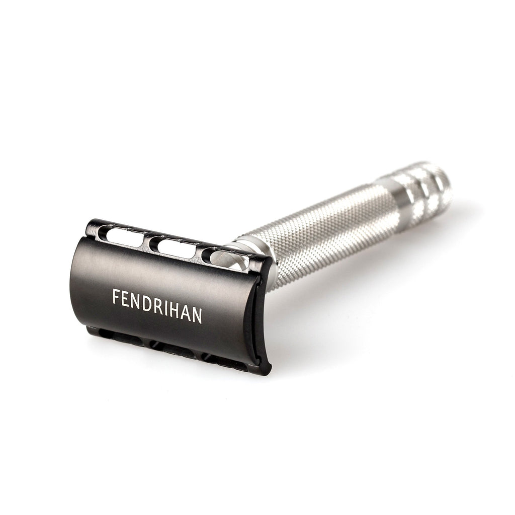 Fendrihan Stainless Steel Safety Razor with Black Matte PVD Coated Hea