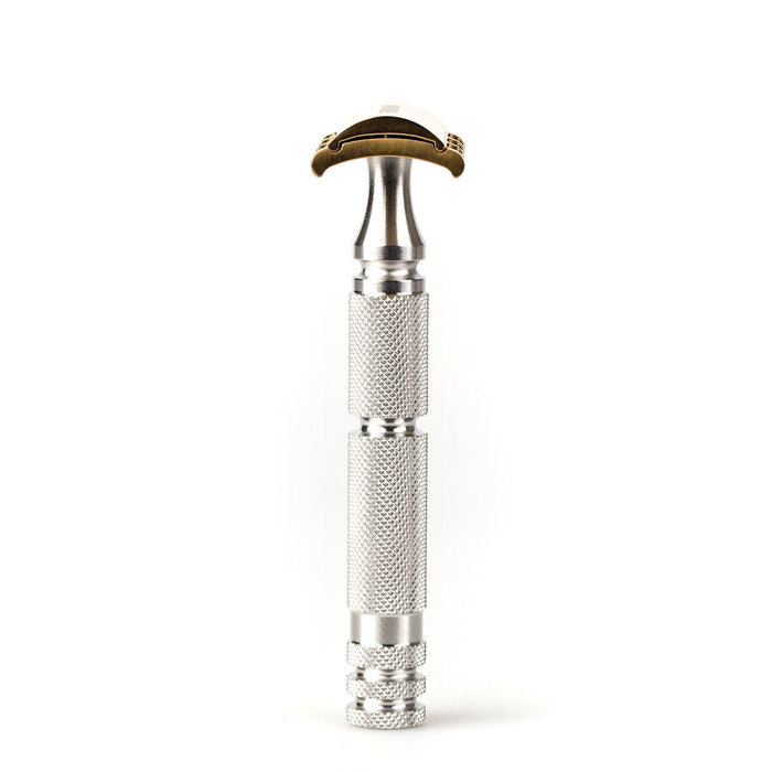 Fendrihan Stainless Steel Safety Razor with Gold PVD Coated Head, Limited Edition Double Edge Safety Razor Head Fendrihan 