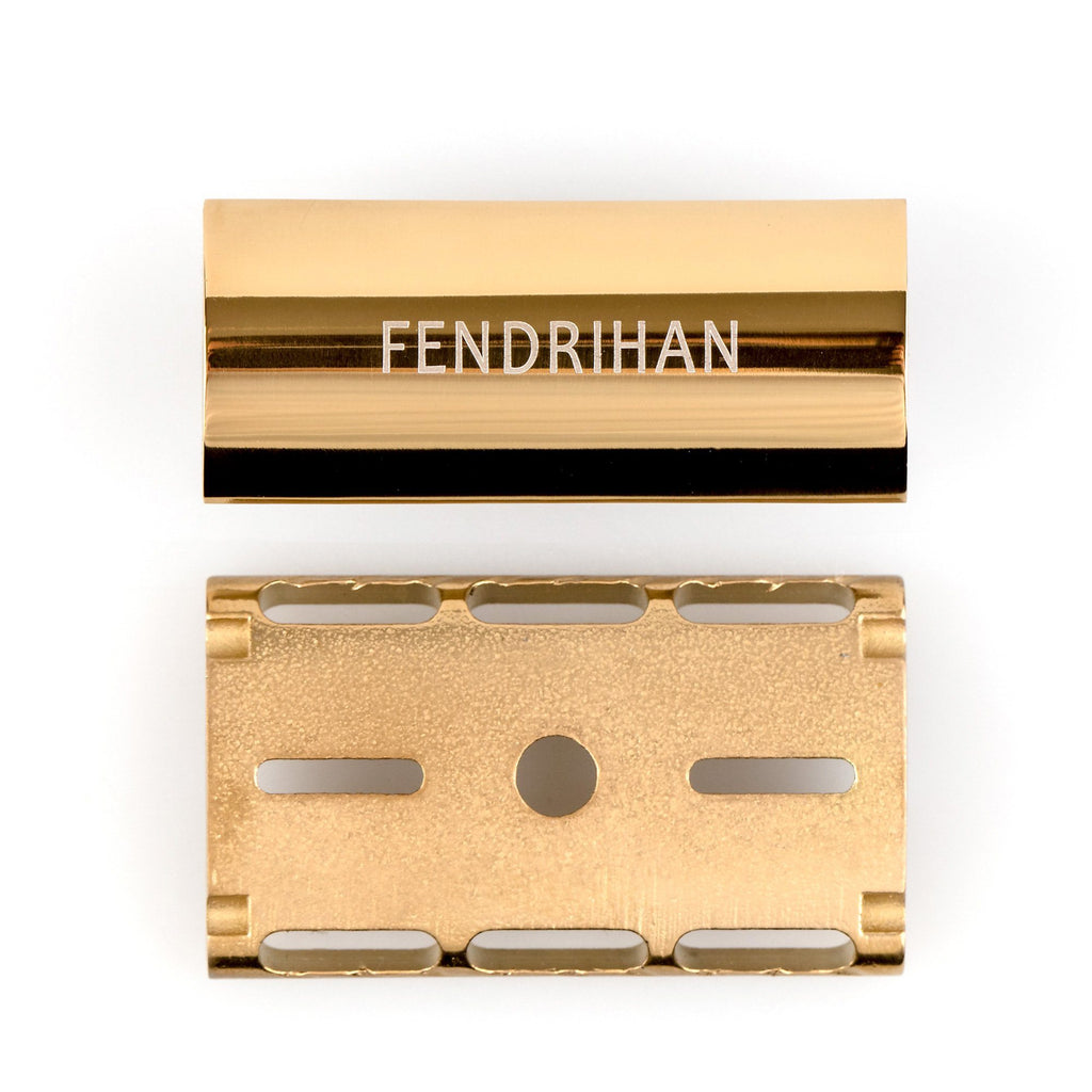 Fendrihan Stainless Steel Safety Razor with Gold PVD Coated Head, Limited Edition Double Edge Safety Razor Head Fendrihan 