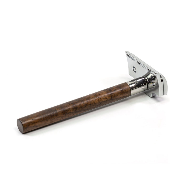RMK Solingen Ergo Single Edge Stainless Steel Razor, Walnut Wood Double Edge Safety Razor RMK Solingen 