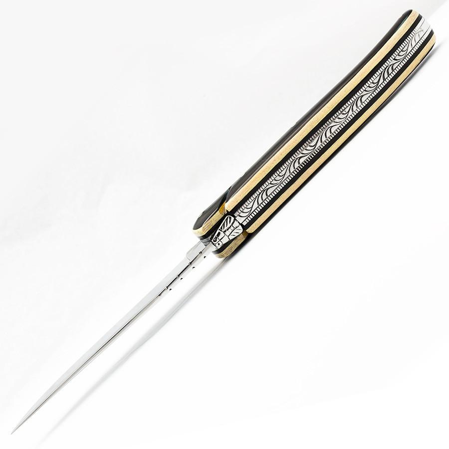 Roger Orfevre Laguiole 346 Folding Pocket Knife, Black and Natural PaperStone Handle Pocket Knife Roger Orfevre 