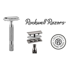 Rockwell 2C Adjustable White Chrome Safety Razor Double Edge Safety Razor Rockwell 