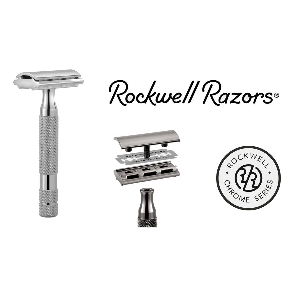 Rockwell 6C Adjustable White Chrome Safety Razor Double Edge Safety Razor Rockwell 