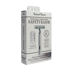Rockwell 2C Adjustable White Chrome Safety Razor Double Edge Safety Razor Rockwell 
