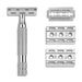 Rockwell 6C Adjustable White Chrome Safety Razor Double Edge Safety Razor Rockwell 