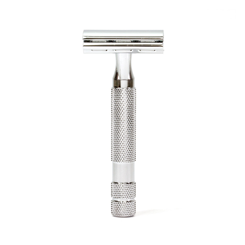 Rockwell 6C Adjustable White Chrome Safety Razor Double Edge Safety Razor Rockwell 