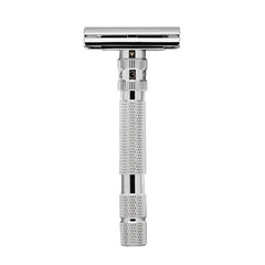Rockwell Model T Adjustable Butterfly Safety Razor Double Edge Safety Razor Rockwell White Chrome 