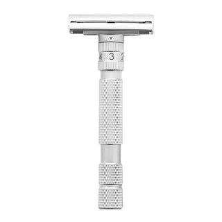 Rockwell Model T Adjustable Butterfly Safety Razor Double Edge Safety Razor Rockwell Brushed Chrome 
