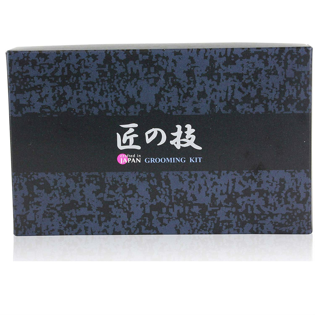 Seki Edge 6-Piece Stainless Steel Craftsman Grooming Kit, Black Leather Zip Case Manicure Set Seki Edge 