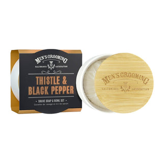 Scottish Fine Soaps Thistle and Black Pepper Shave Soap & Bowl Set Shaving Bowl and Soap Scottish Fine Soaps 