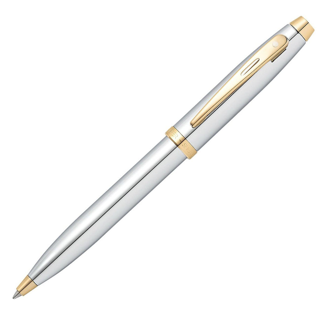 Sheaffer 100 Ballpoint Pen, Chrome with Gold Tone Trim Ball Point Pen Sheaffer 