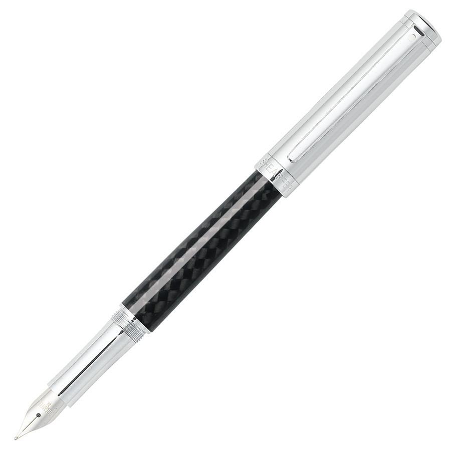 Sheaffer Intensity Fountain Pen, Carbon Fiber Barrel with Bright Chrome Cap and Trim, Medium Nib Fountain Pen Sheaffer 