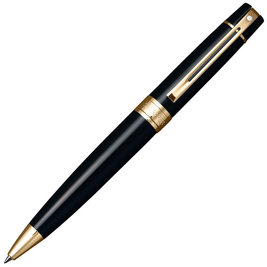 Sheaffer 300 Ballpoint Pen, Glossy Black with Gold Tone Trim Ball Point Pen Sheaffer 