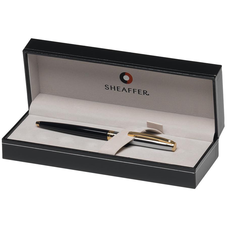 Sheaffer Sagaris Ballpoint Pen, Black Barrel and Chrome Cap Featuring Gold Tone Trim Ball Point Pen Sheaffer 