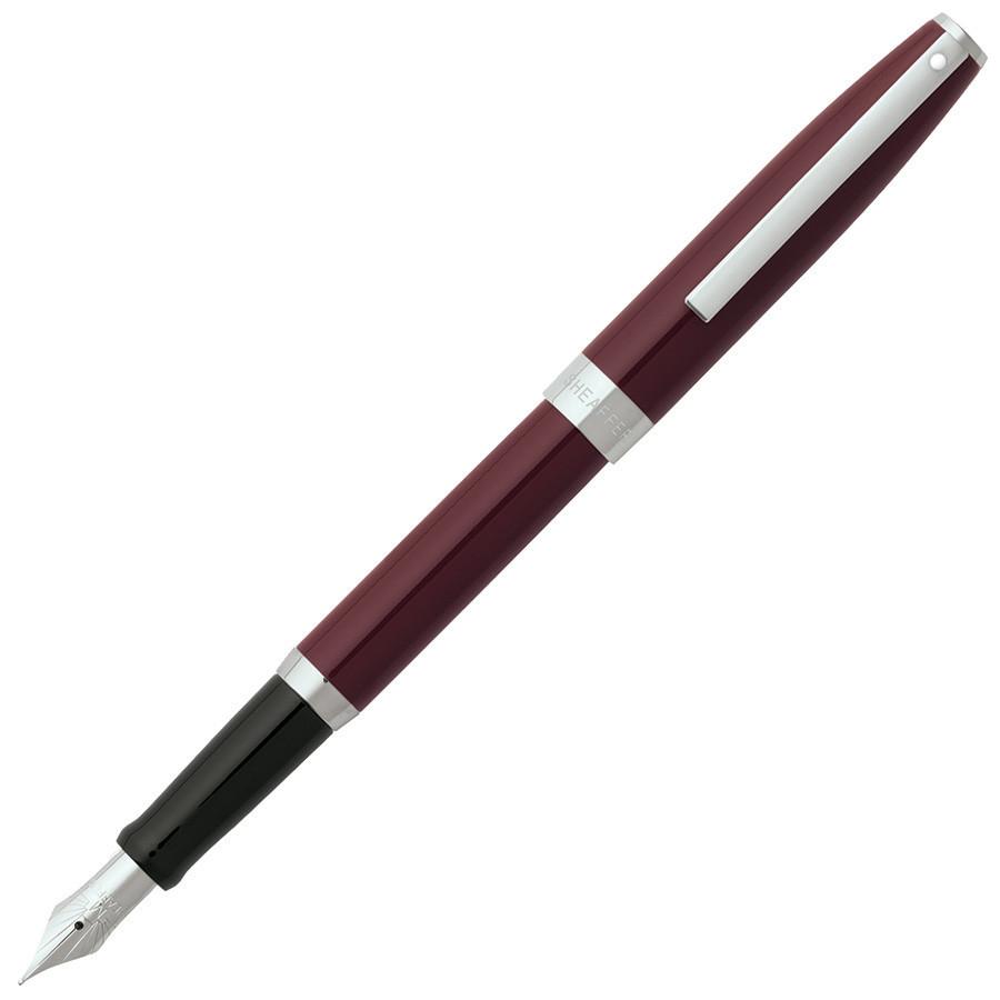 Sheaffer Sagaris Fountain Pen, Gloss Wine Featuring Chrome Plate Trim, Medium Nib Fountain Pen Sheaffer 