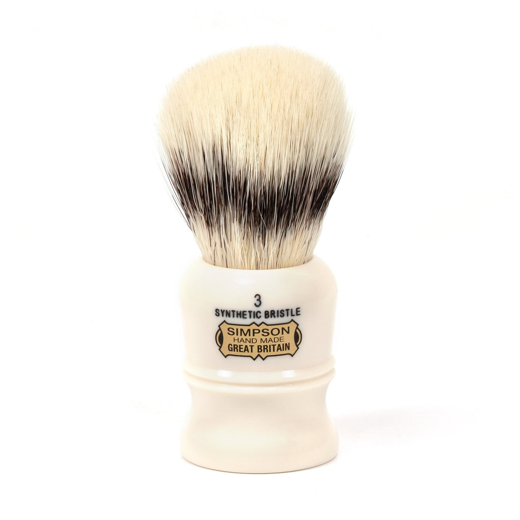 Simpsons Duke 3 Synthetic Shaving Brush, Faux Ivory Handle Synthetic Bristles Shaving Brush Simpsons 