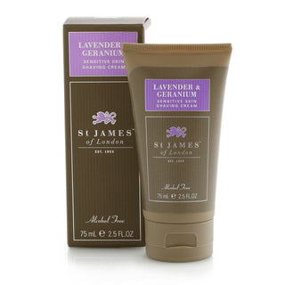 St. James of London Lavender & Geranium Shave Cream Shaving Cream St. James of London Tube: 2.5 fl oz (75 ml) 
