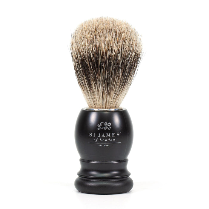 St. James of London Super Badger Shaving Brush Badger Bristles Shaving Brush St. James of London Ash (Matte Black) 
