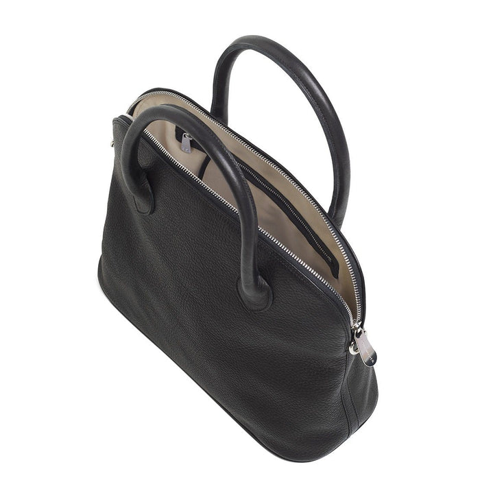 Sonnenleder "Roma T" Leather Bag Leather Bag Sonnenleder Black with Ecru Lining 