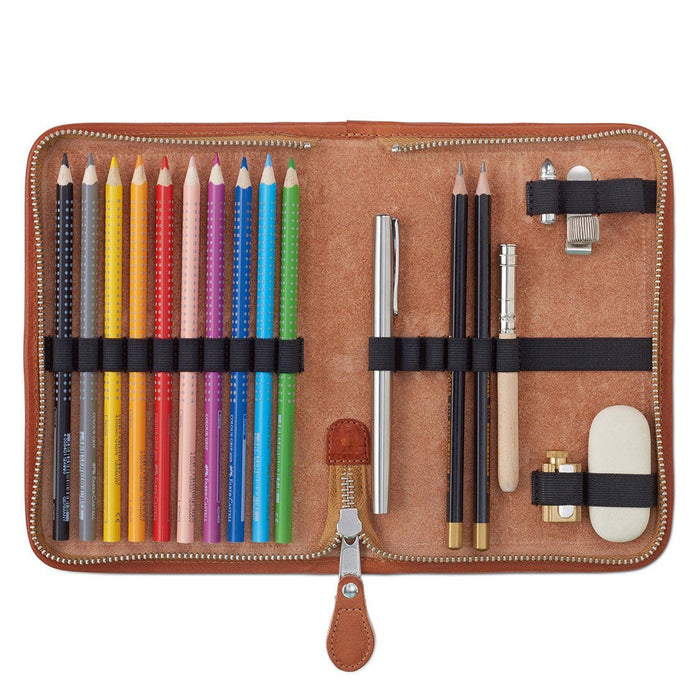 Sonnenleder “Lasse” Vegetable Tanned Leather School Case, Natural Pen Case Sonnenleder 