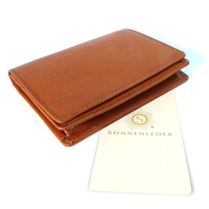 Sonnenleder "Isar" Vegetable Tanned Leather Card Case, Natural Leather Wallet Sonnenleder 