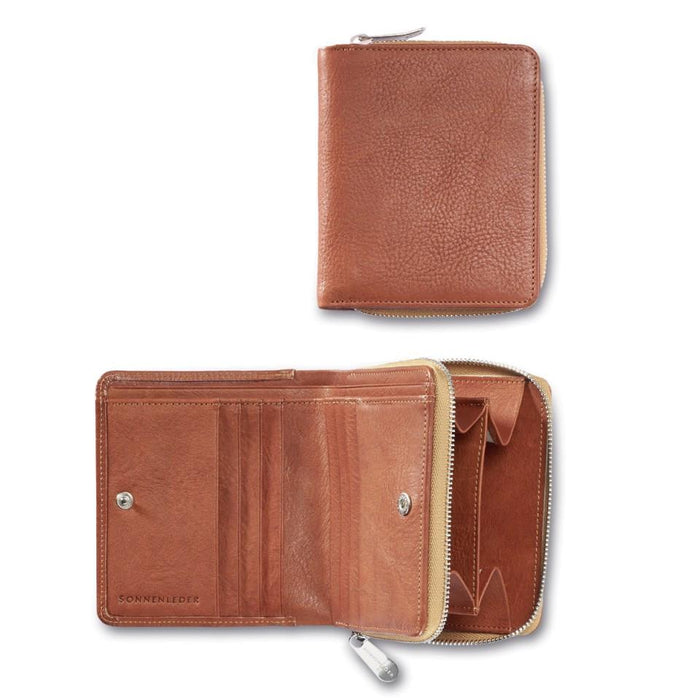 Sonnenleder "Sinn" Vegetable Tanned Leather Wallet with 6 CC Slots, Natural Leather Wallet Sonnenleder 