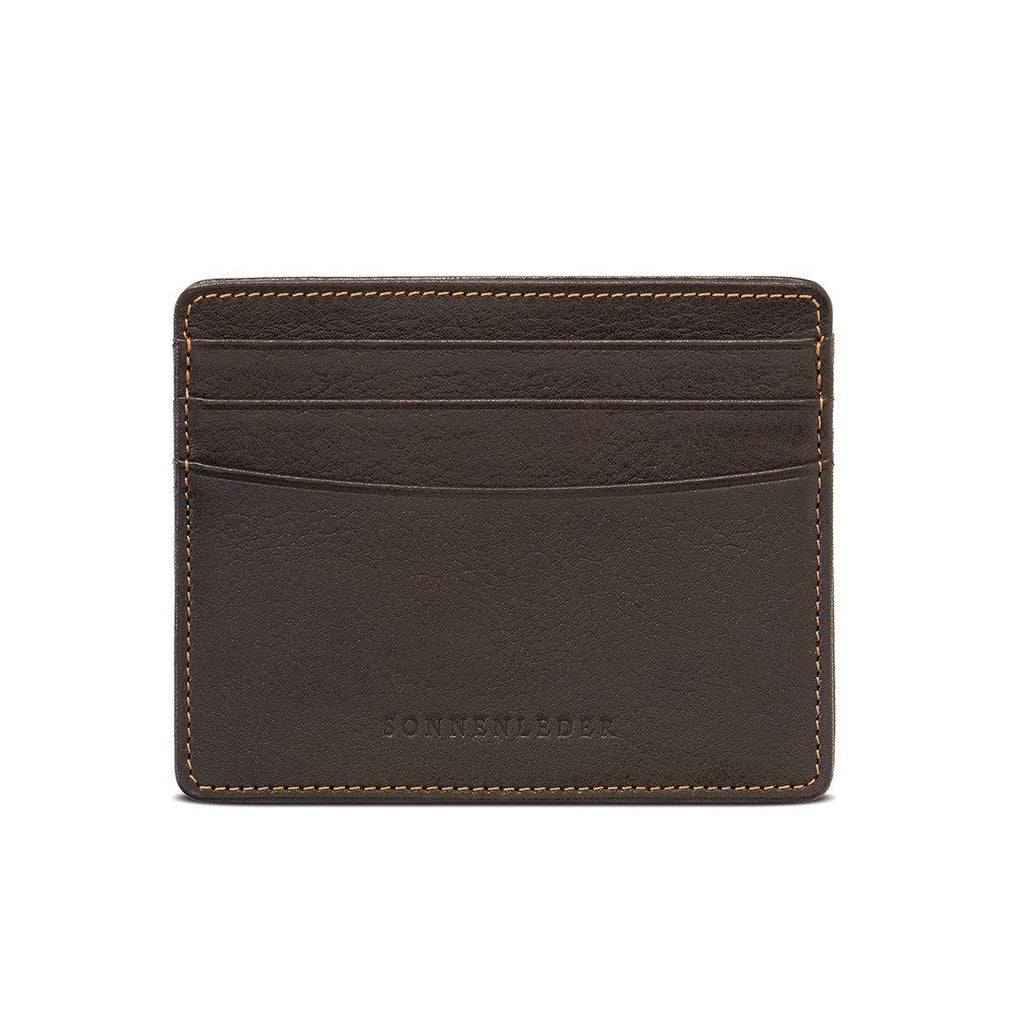 Sonnenleder “Elz” Vegetable Tanned Leather Credit Card Case Leather Wallet Sonnenleder Mocha Brown 