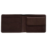 Sonnenleder "Spree" Vegetable Tanned Leather Wallet with 3 CC Slots and Coin Pocket, Mocha Brown Leather Wallet Sonnenleder 
