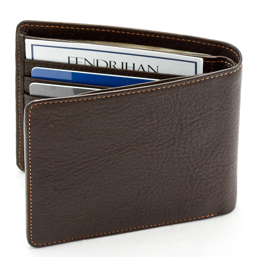 Sonnenleder "Spree" Vegetable Tanned Leather Wallet with 3 CC Slots and Coin Pocket, Mocha Brown Leather Wallet Sonnenleder 