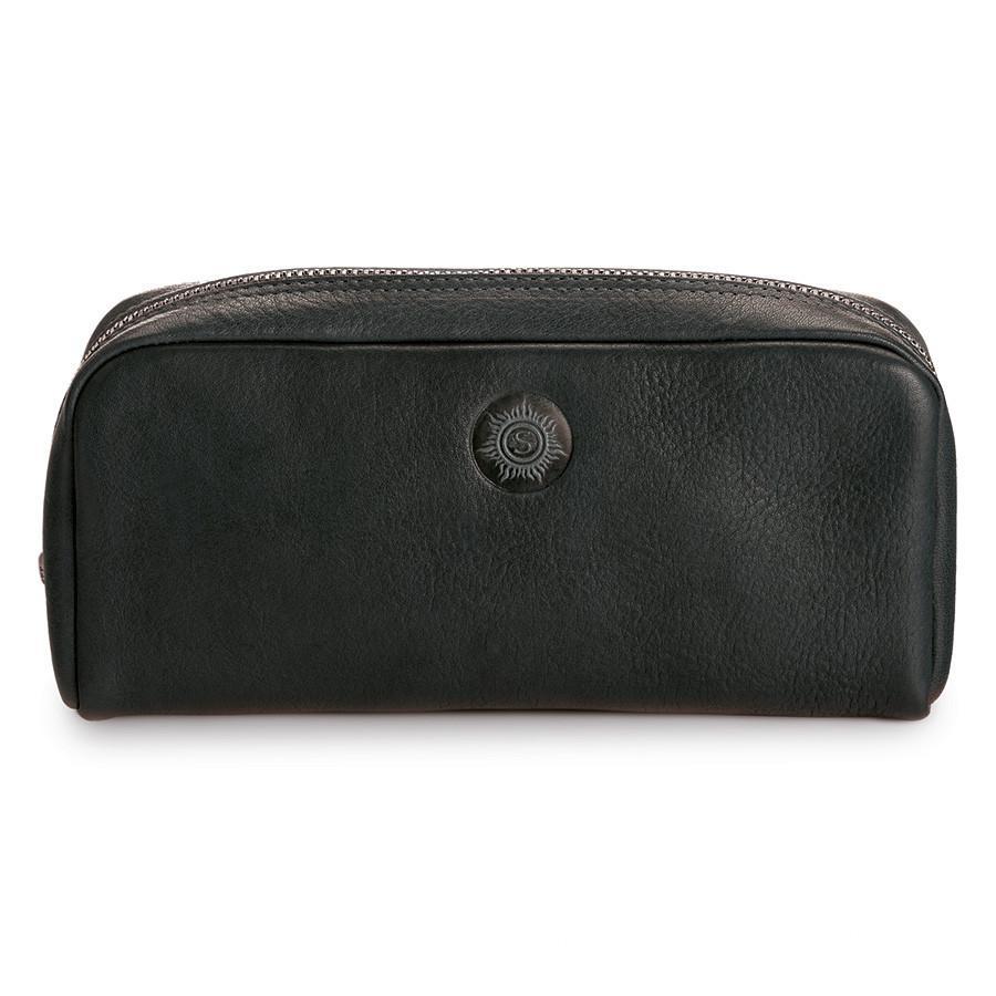 Sonnenleder "Faschina" Vegetable Tanned Leather Toiletry Bag Grooming Travel Case Sonnenleder Black 