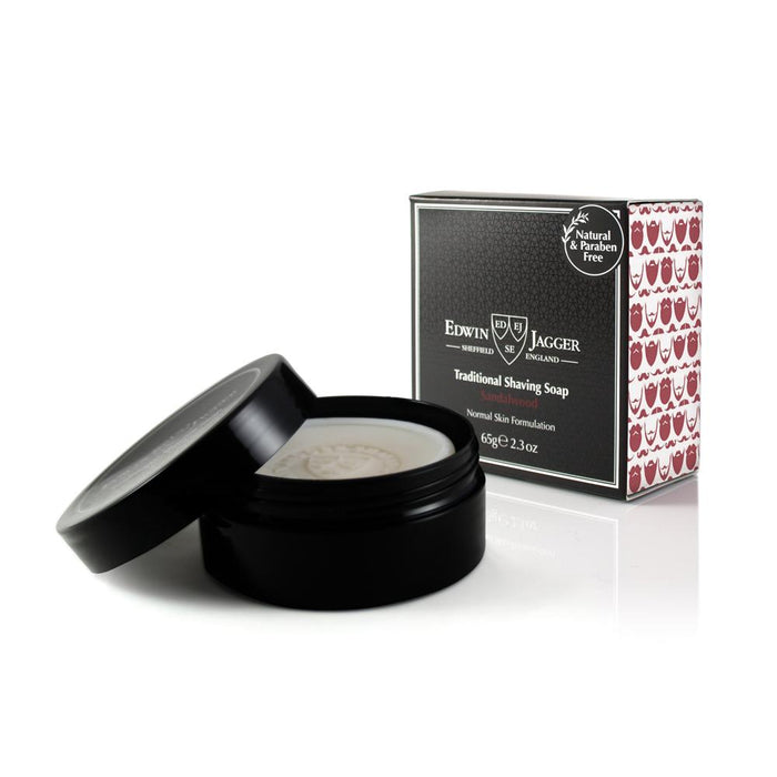 Edwin Jagger Sandalwood Natural Shaving Soap in Travel Container Shaving Soap Edwin Jagger 