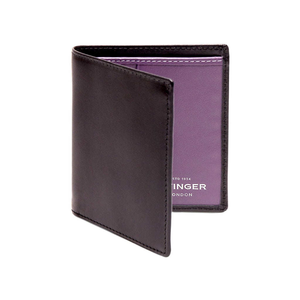 Ettinger Sterling Mini Leather Wallet with 6 Credit Card Slots Leather Wallet Ettinger Purple 