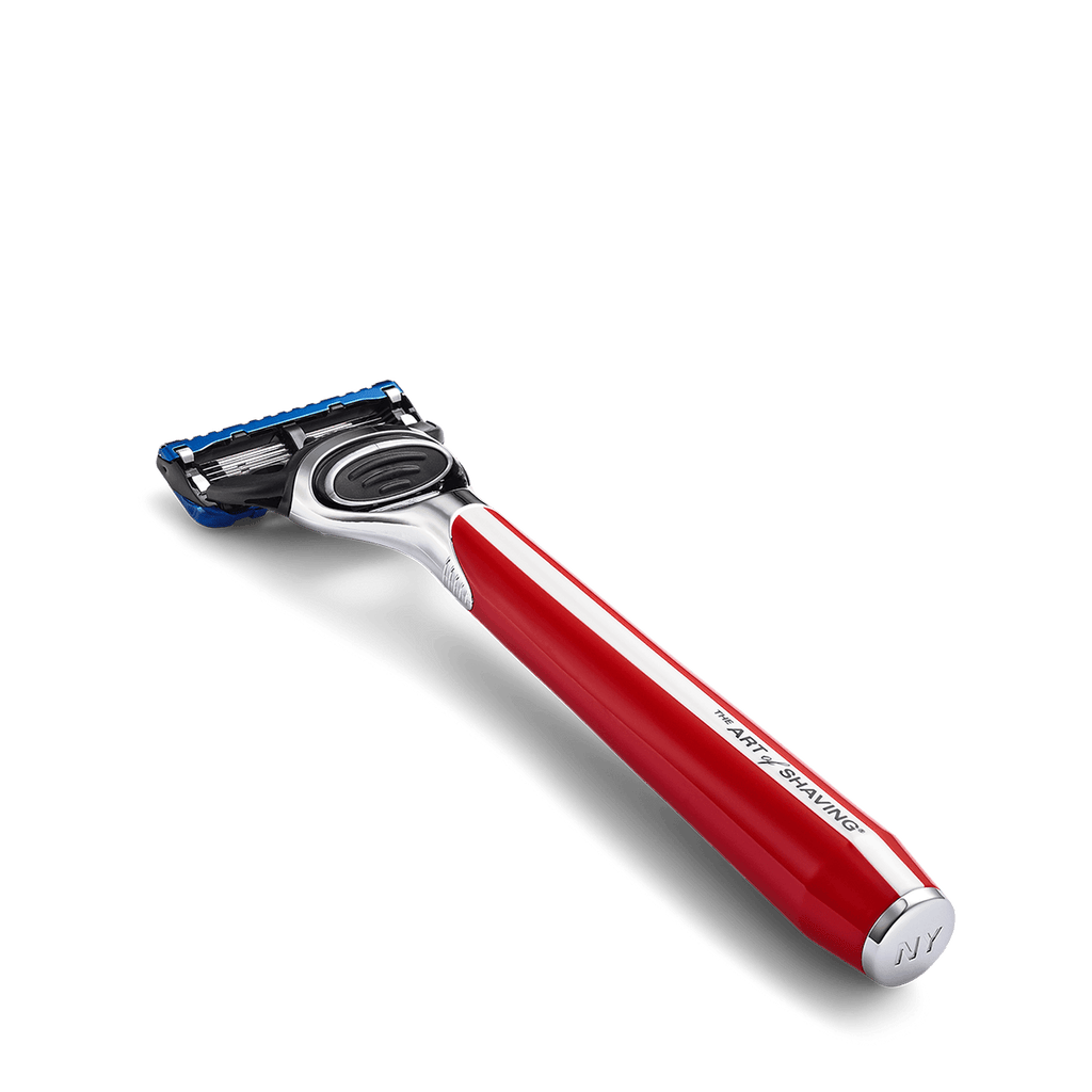 The Art of Shaving Morris Park Collection Razor with Gillette 5 Blade Cartridge Type Safety Razor The Art of Shaving Signal Red 
