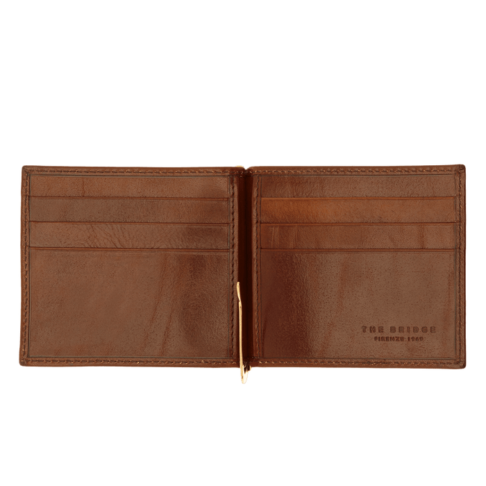 The Bridge Story Uomo Money Clip Leather Wallet with 6 CC Slots Leather Wallet The Bridge Brown 