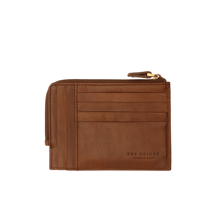 The Bridge Story Uomo Document Holder with 8 CC Slots and Coin Pouch Leather Wallet The Bridge Brown 