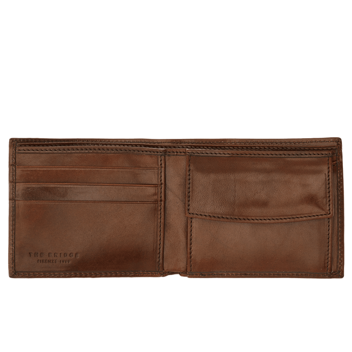 The Bridge Story Uomo Men's Wallet with 3 CC Slots and Coin Purse Leather Wallet The Bridge Brown 