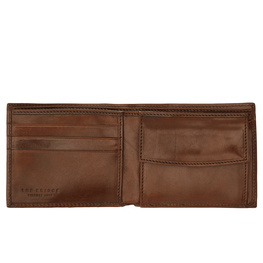 The Bridge Story Uomo Men's Wallet with 3 CC Slots and Coin Purse Leather Wallet The Bridge Brown 