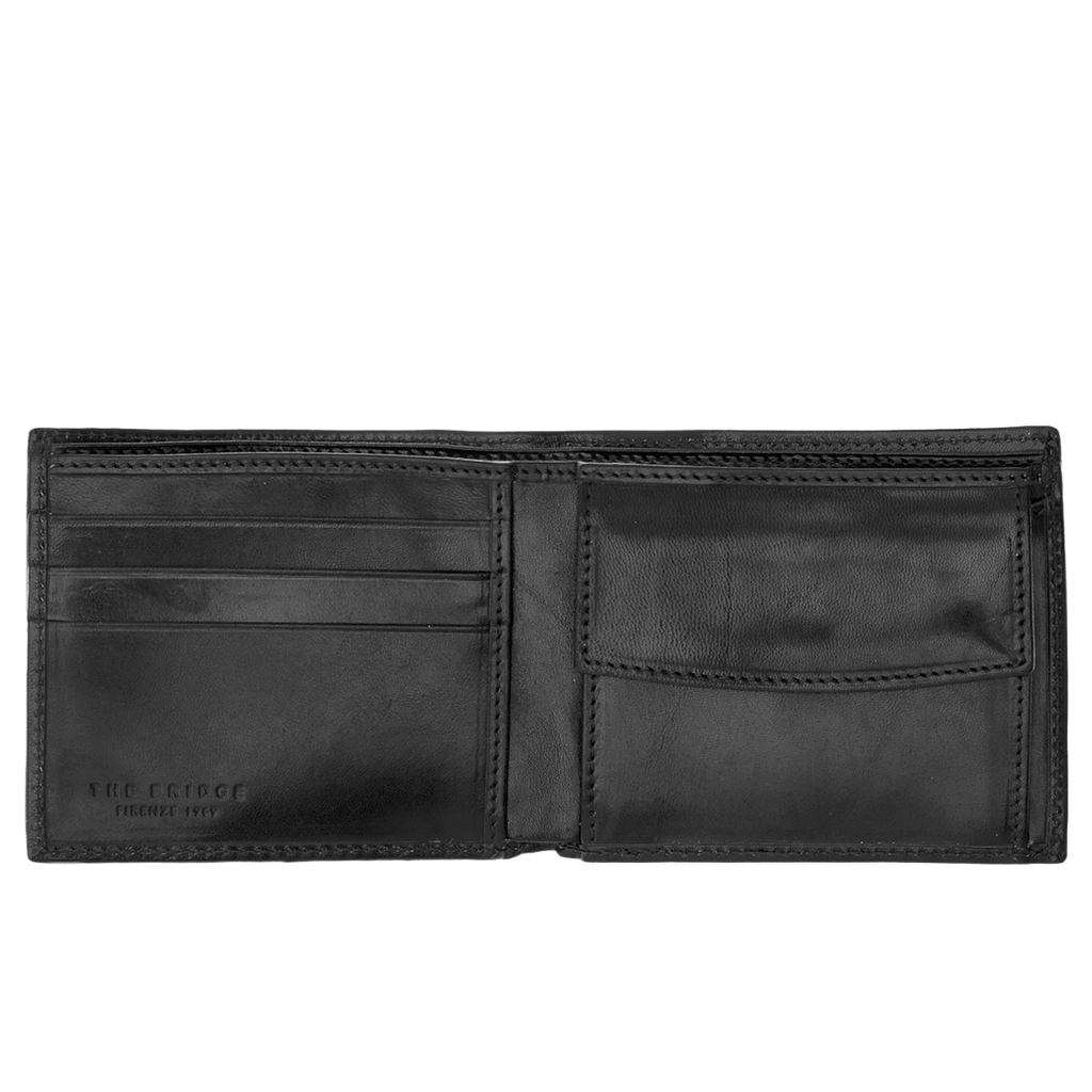 The Bridge Story Uomo Men's Wallet with 3 CC Slots and Coin Purse Leather Wallet The Bridge Black 