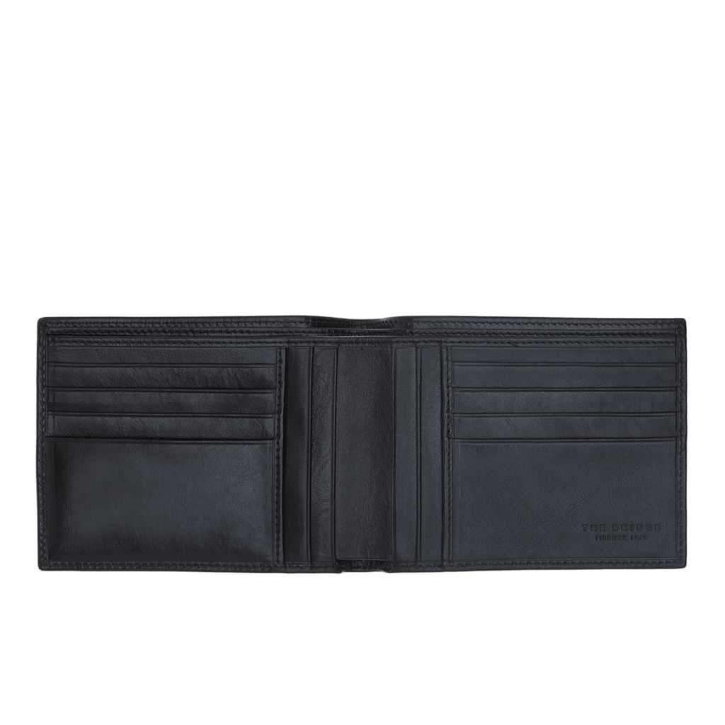 The Bridge Story Uomo Men's Wallet with 8 CC Slots and 6 Slip Pockets Leather Wallet The Bridge Black 