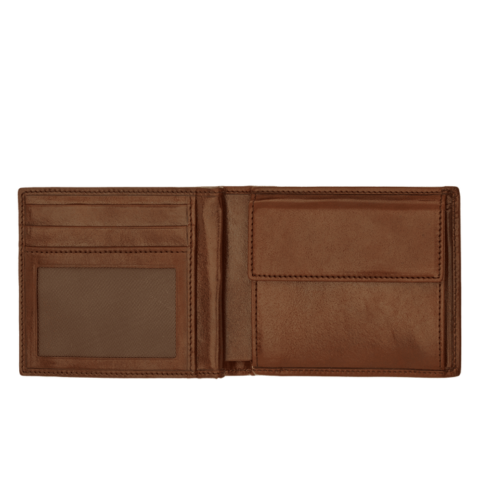 The Bridge Story Uomo Men's Wallet with 8 CC Slots and Coin Pouch Leather Wallet The Bridge Brown 